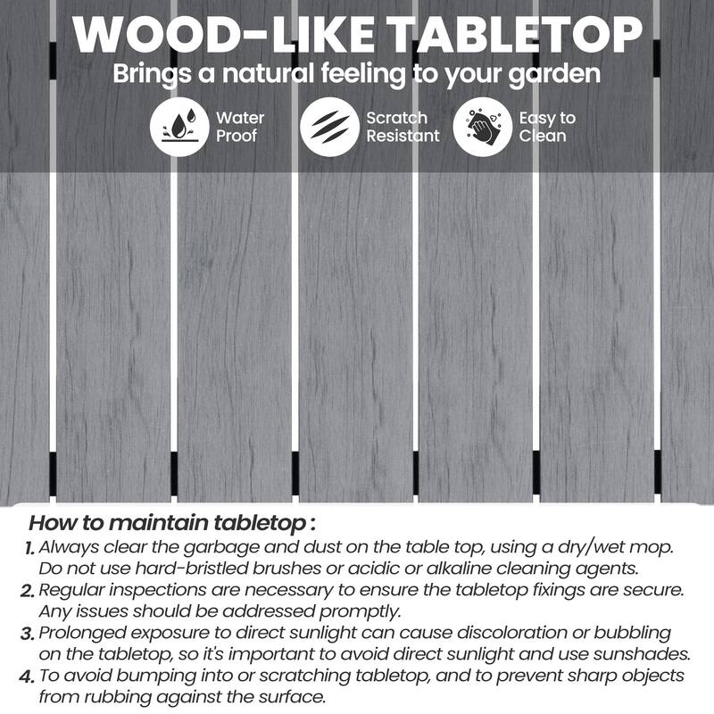 7/9-Piece Patio Outdoor Dining Set Stackable Chairs and Dining Table with Umbrella Hole