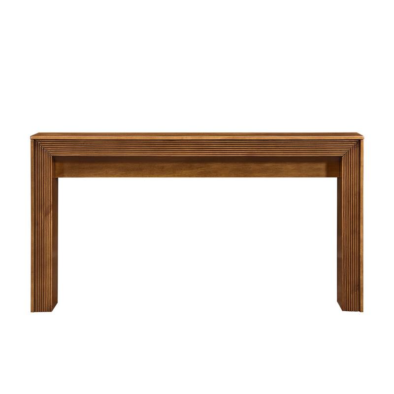 Fluted Counter Height Bar Table Set for 2, Dining Table with Fabric Upholstered Bar Stool with Solid Wood Legs