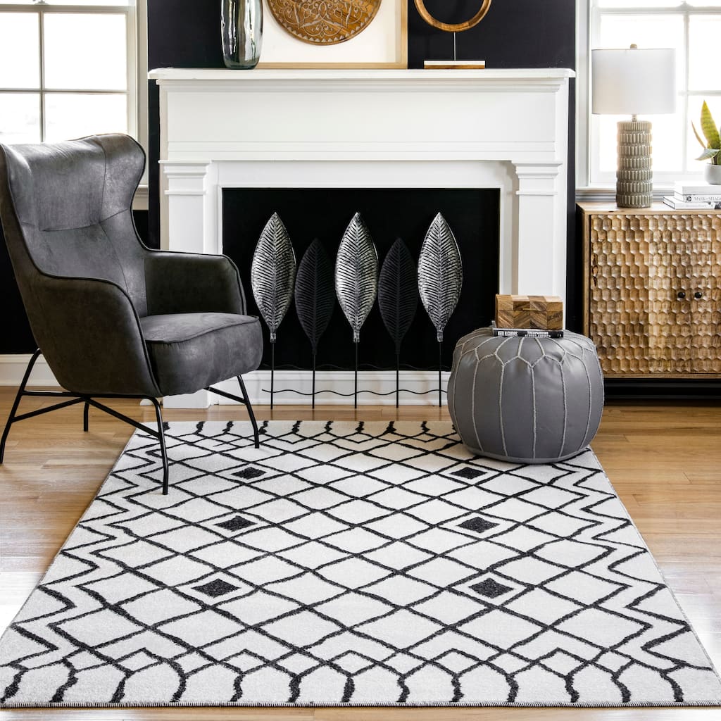 Nuloom Geometric Remi Modern Lattice Area Rug