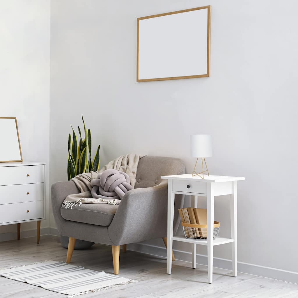 Open Wire Framed LED Table Lamp with Drum Shade - 14" - Gold