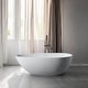 preview thumbnail 5 of 18, KISRAIS 59" X 30.75" Solid Surface Artificial Stone Freestanding Soaking Bathtub