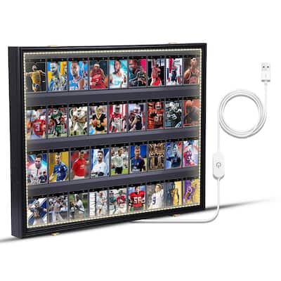 Lockable LED Sports Card Display Case, UV-Protected Acrylic for Baseball and Trading Cards
