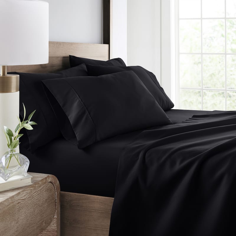 Becky Cameron Double Brushed Deep Pocket 6 Piece Sheet Set - Full - Black