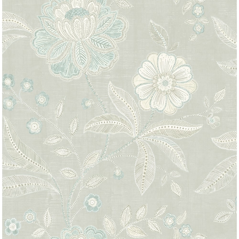 Seabrook Designs Shimmer Floral Unpasted Wallpaper