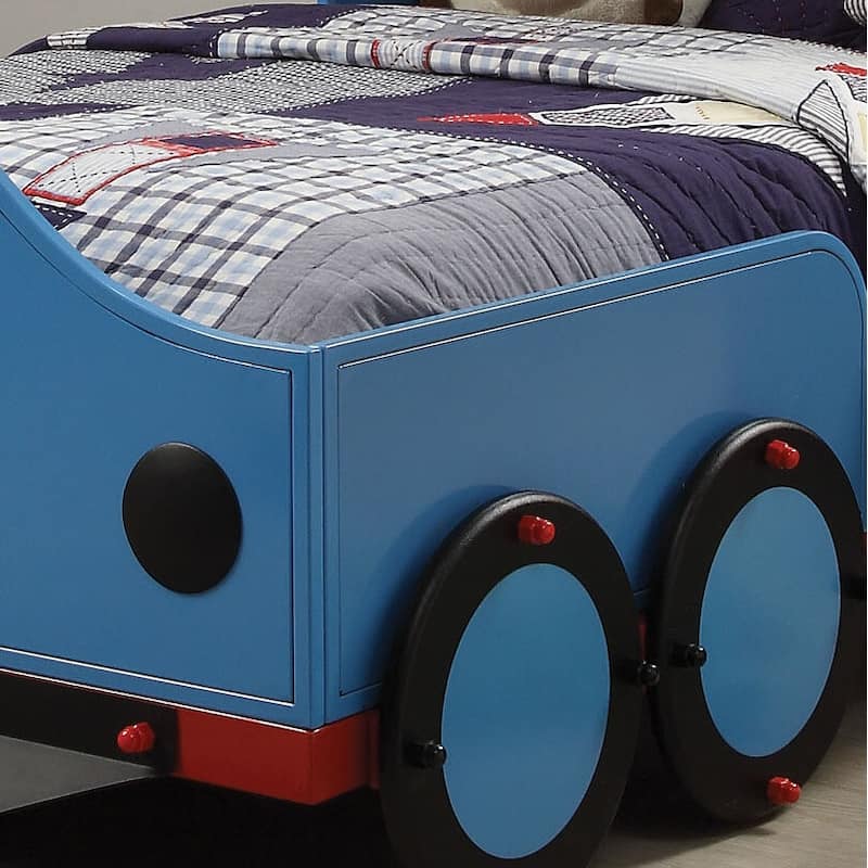 Purdy Blue and Black Train Twin Bed