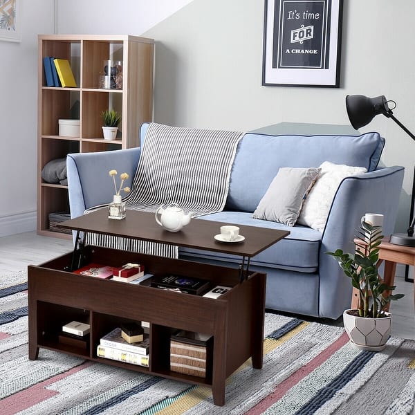 Shop Gymax Lift Top Coffee Table And Lower Shelf Living Room Home