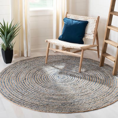 SAFAVIEH Handmade Cape Cod Berenice Coastal Jute and Denim Rug