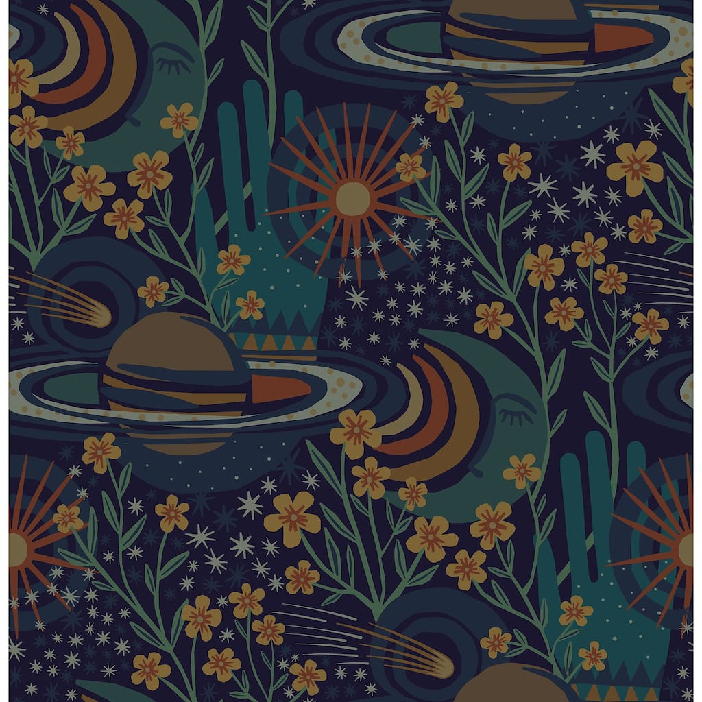 Pip & Lo Navy Ethereal Cosmos Peel & Stick Wallpaper