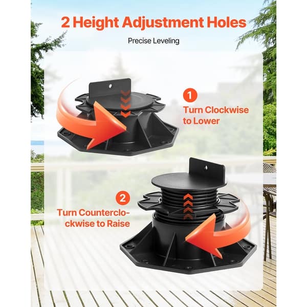 12-Pack Deck Support Pedestals – Shed Base Foundation Kit, Height Adjustable Floor Lift Supports, For WPC, Wood, And Aluminum Substructures, Portable Deck Platform