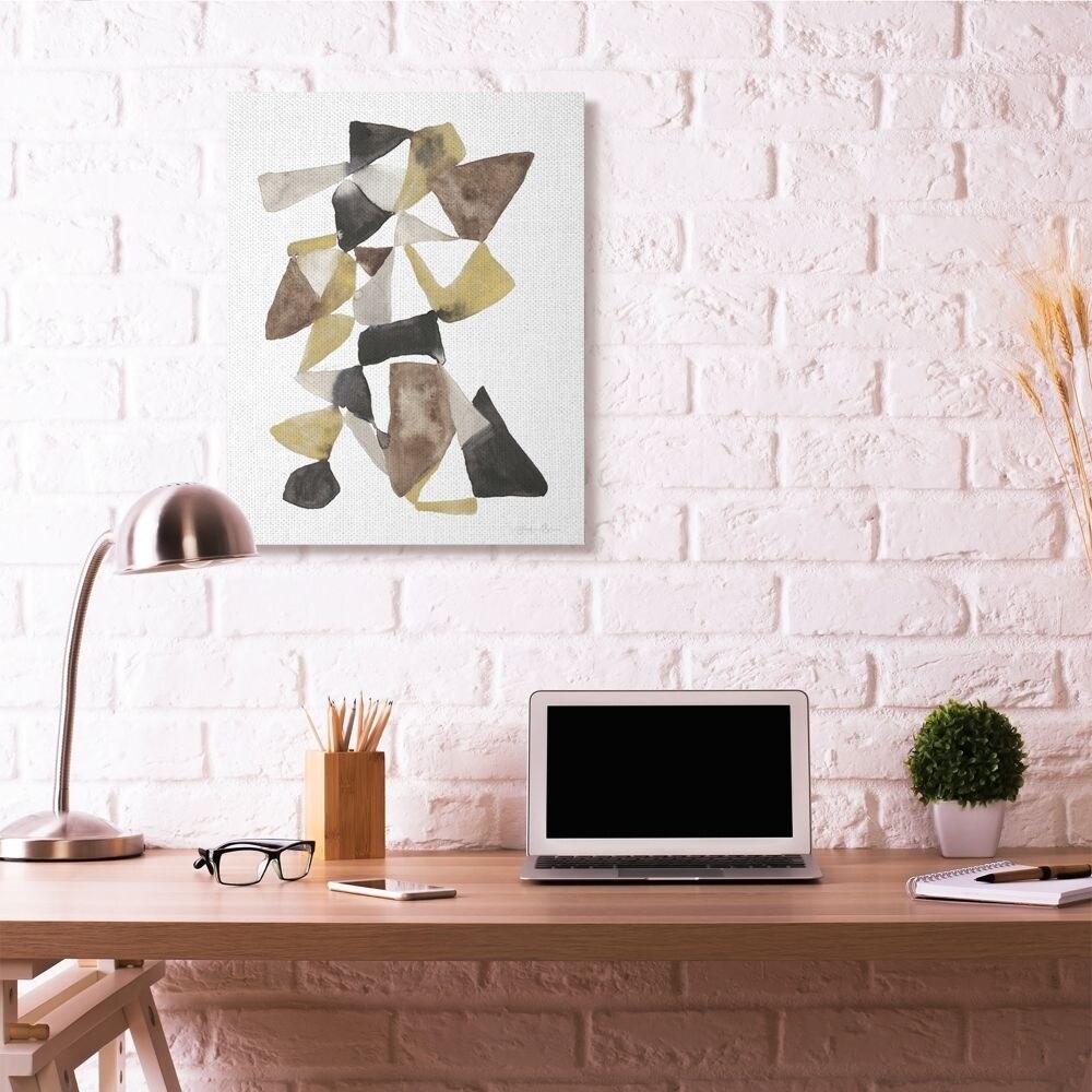 Shop Stupell Industries Abstract Black Gold Brown Shape Design