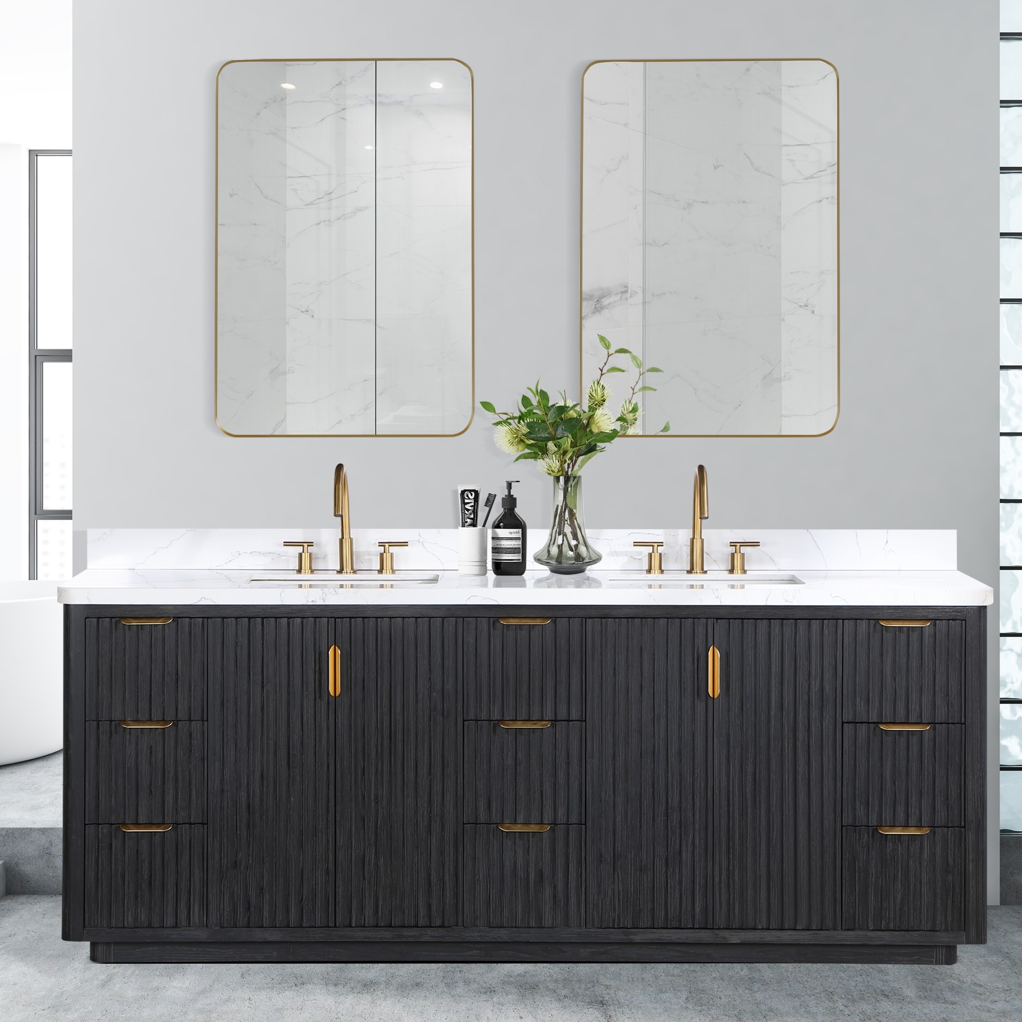 Ove Decors Tahoe VII 60 W x 21 D Freestanding Bathroom Vanity with Double  Sink, Water Oak 