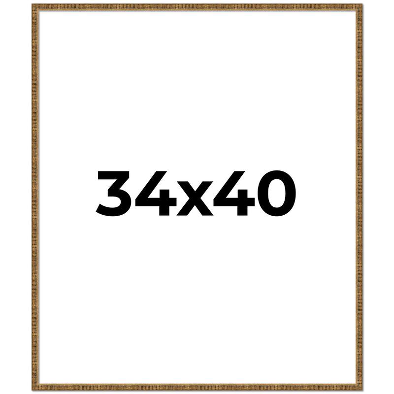 34x40 Frame Gold Solid Wood Picture Frame - Complete Modern Photo