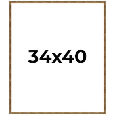 34x40 Frame Gold Solid Wood Picture Frame - Complete Modern Photo