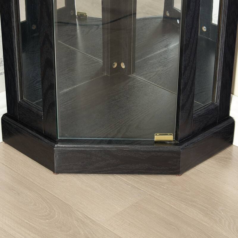 Corner Curio Cabinet with Lights-Stylish Glass Display Case for Living Room, Bar Storage & Collectibles