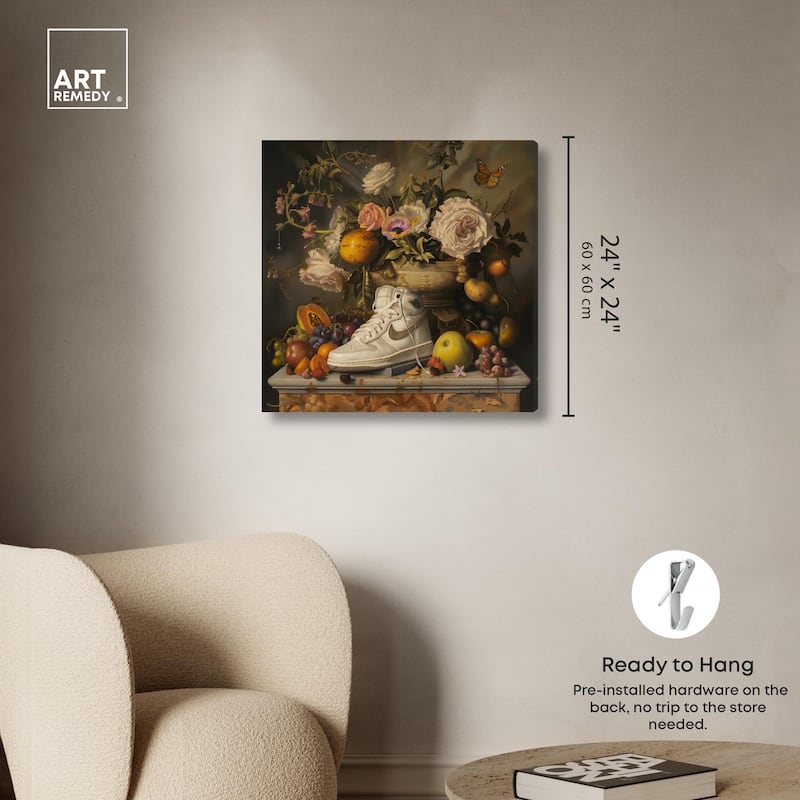 Classical Still Life Sneaker Canvas by Art Remedy, Gallery Wrapped