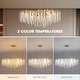preview thumbnail 5 of 16, 40 in. Gold Modern Crystal Chandelier Tree Branches Rectangular Chandelier Kitchen Island Pendent Light for Dining Room