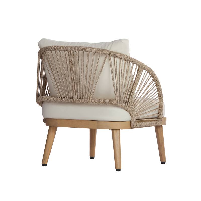 Christopher Knight Home - Outdoor Acacia Wood Club Chair with Curved Tub Design