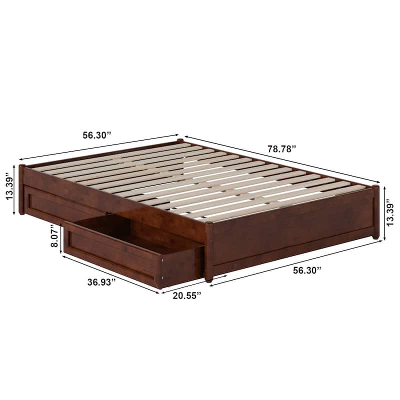 Barcelona Panel Platform Bed with Storage Drawers