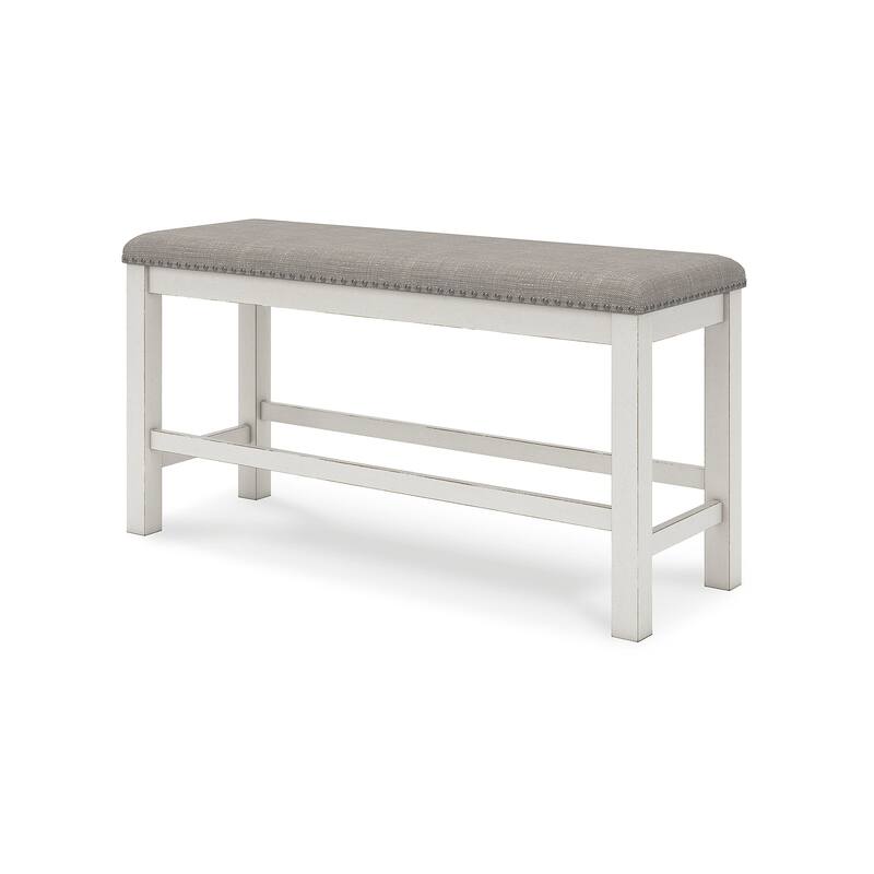 Signature Design by Ashley Robbinsdale Gray/White Counter Height Dining Table and 2 Bar stools and Bench