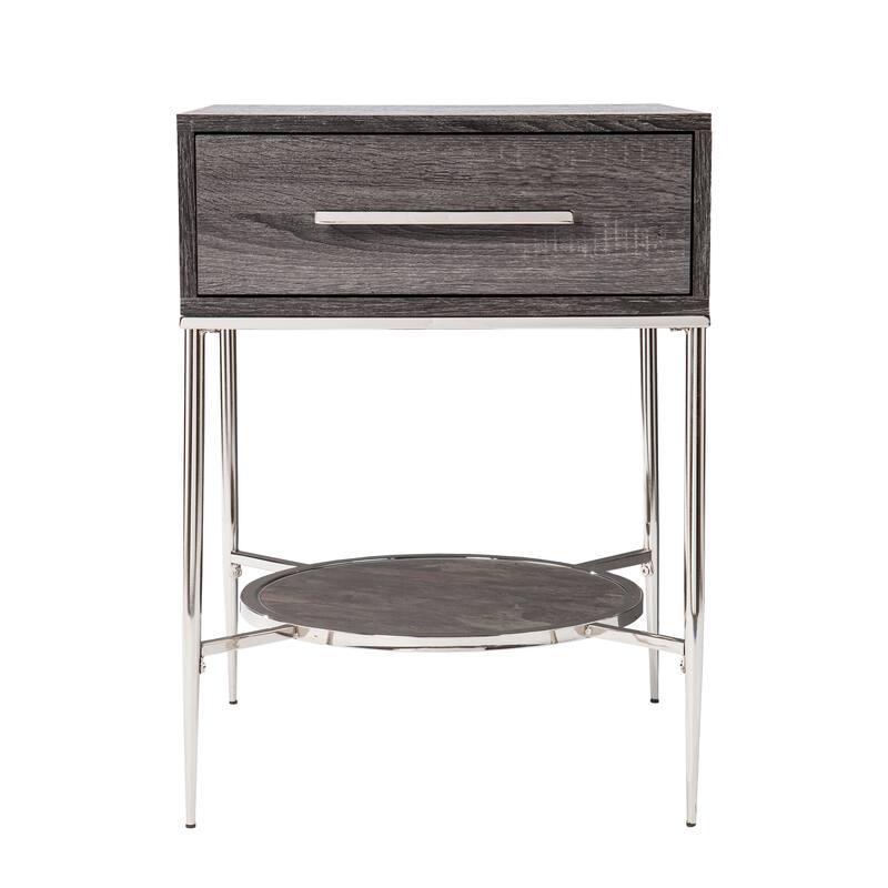 SEI Furniture Waterson Transitional Black Wood Nightstand