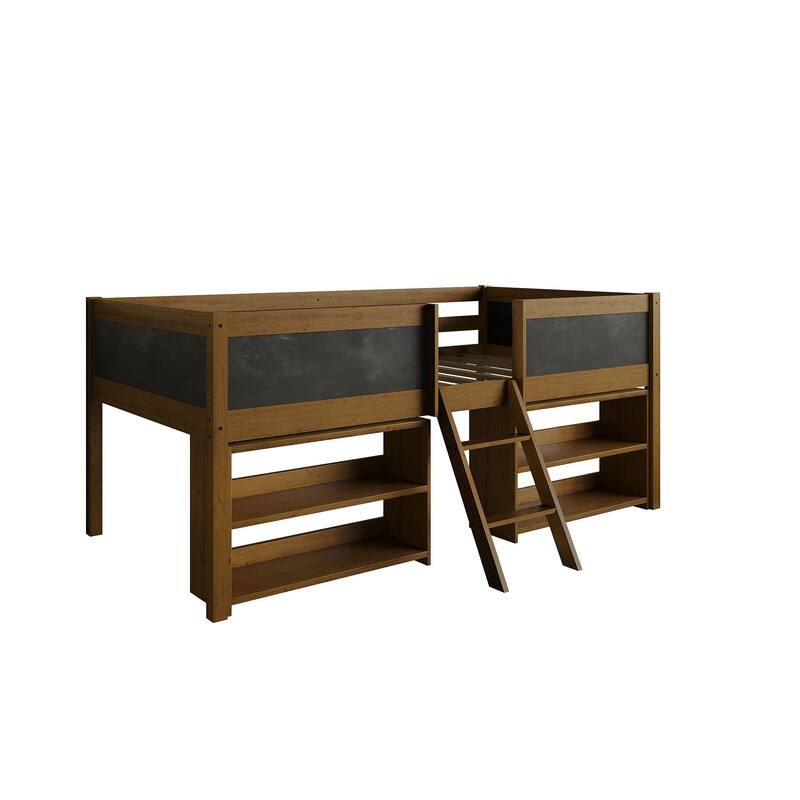 CraftPorch Modern Twin Loft Bed with Storage Rack