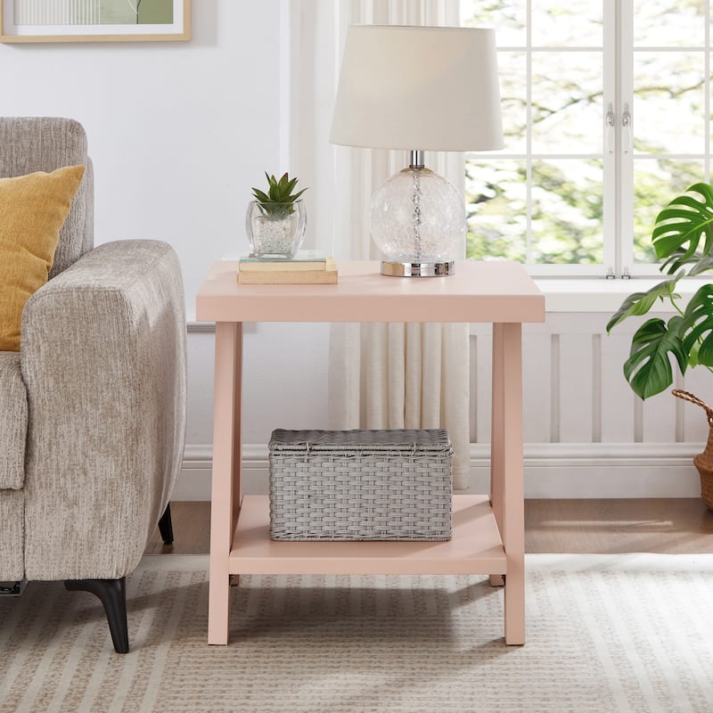 The Gray Barn Cedar Ridge Contemporary Replicated Wood Shelf End Table