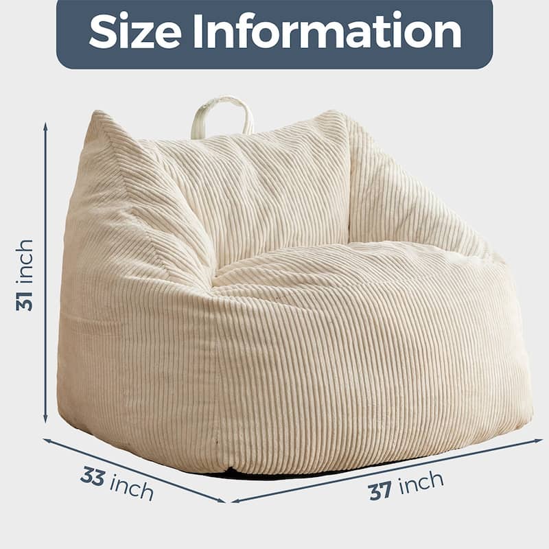 Bean Bag Chair with Handle,Corduroy Accent Sofa Chair