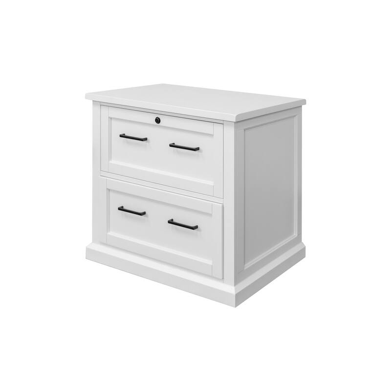 Modern Wood Lateral File, Office Lateral File, Storage File Drawer, Fully Assembled, White