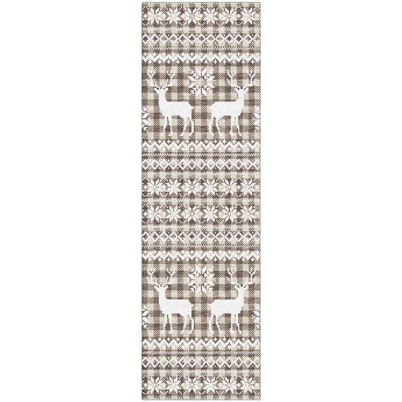 Premium Washable Super Soft Christmas Reindeer Mayfield Rug