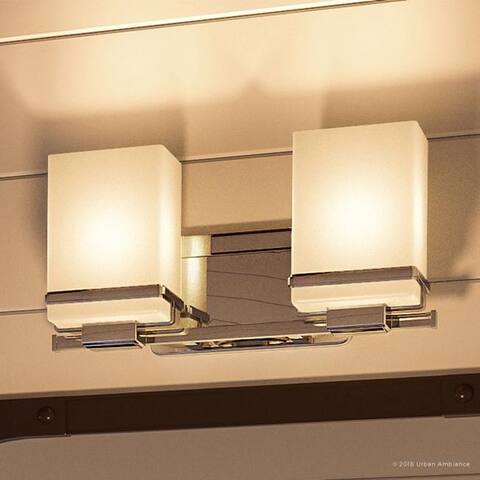 Luxury Transitional Bathroom Vanity Light, 6.5"H x 13"W, with Craftsman Style, Polished Chrome Finish by Urban Ambiance