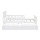 preview thumbnail 5 of 16, Wooden Twin Size Platform Bed with 2-Drawers and Guardrails, White