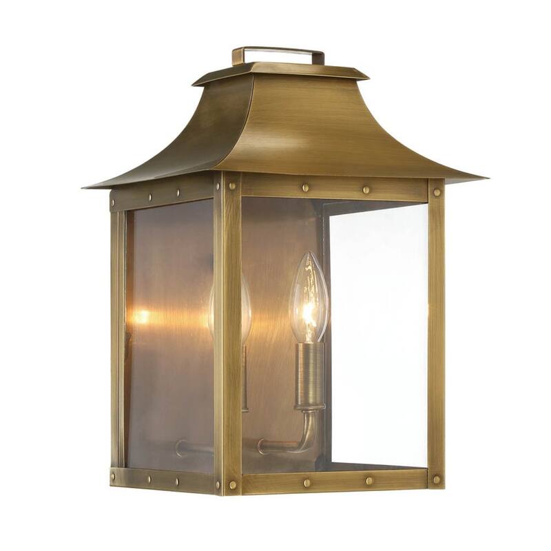 Traditional 2-Light Pocket Wall Lamp with Antique Lantern Design