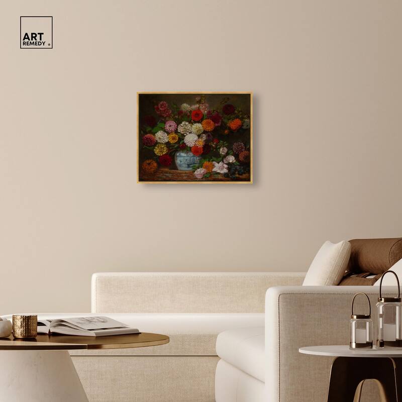 Still Life with Dahlias Canvas by Art Remedy