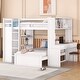 preview thumbnail 5 of 14, Full size Loft Bed with Twin size Stand-alone bed, Shelves,Desk,and Wardrobe,No Box Spring Required