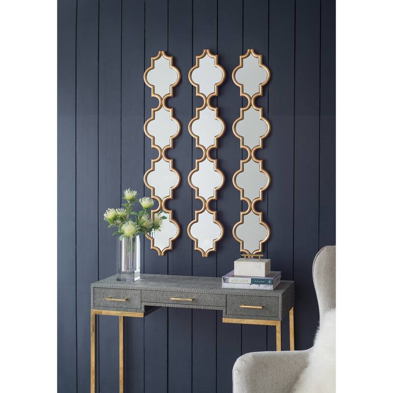 Gold Narrow Four Tiered Wall Mirror