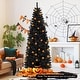 preview thumbnail 4 of 11, Gymax 6/7 FT Pre-lit Black Christmas Tree Artificial PVC Slim Pencil - See details