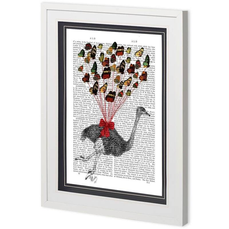 Custom Ostrich Flying with Butterfl Framed Art Print