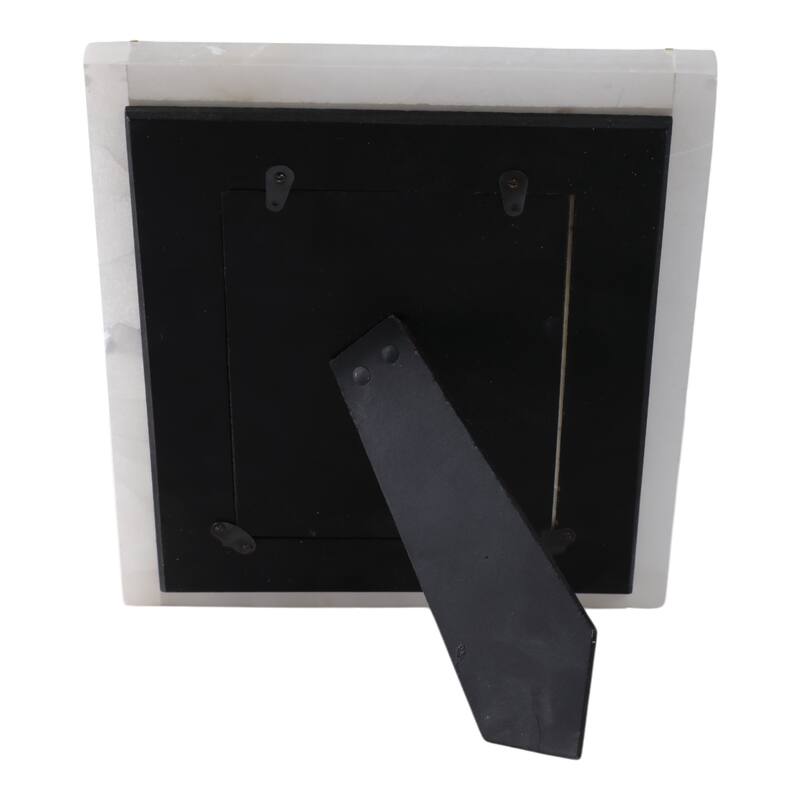 Marble Stone Frame with Inlaid Detail Modern Glam Decorative Accent