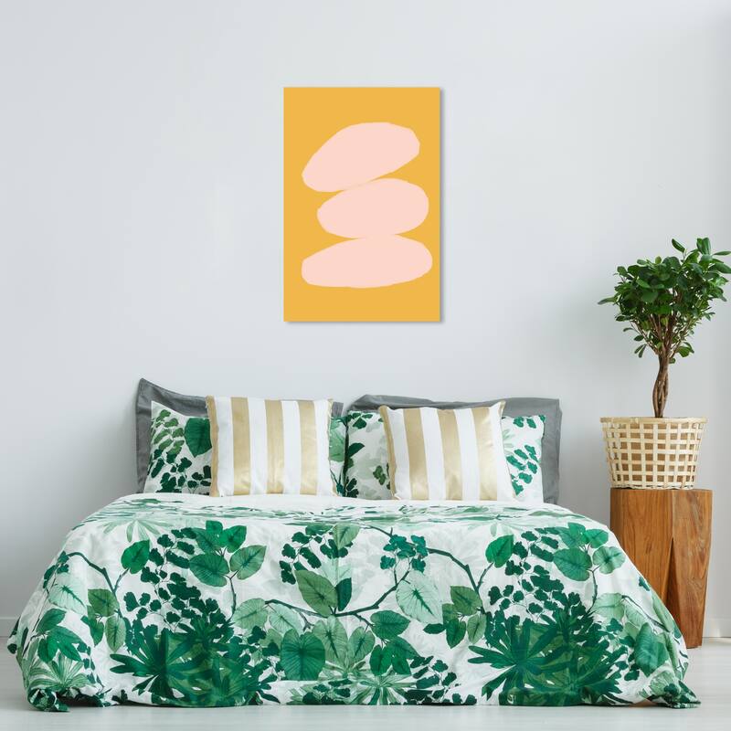 Wynwood Studio Canvas Abstract Rock Sanctuary Yellow and Dark Yellow Modern & Contemporary Wall Art Canvas Print - 36 x 24