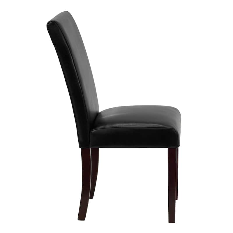 LeatherSoft Wood Parsons Chair (Set of 2)