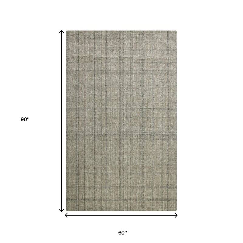 HomeRoots Plaid Transitional Rectangle Area Rug