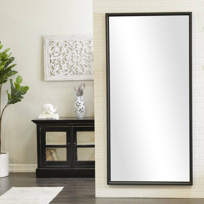 Black Metal Tall Room Floor Mirror - Black - 36"W, 72"H