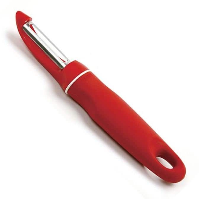 Norpro Grip-EZ Stainless Steel Blade Swivel Fruit & Veggie Peeler - Red