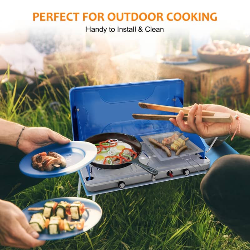 CAMPLUX Portable Propane Camping Stove 2 Burner