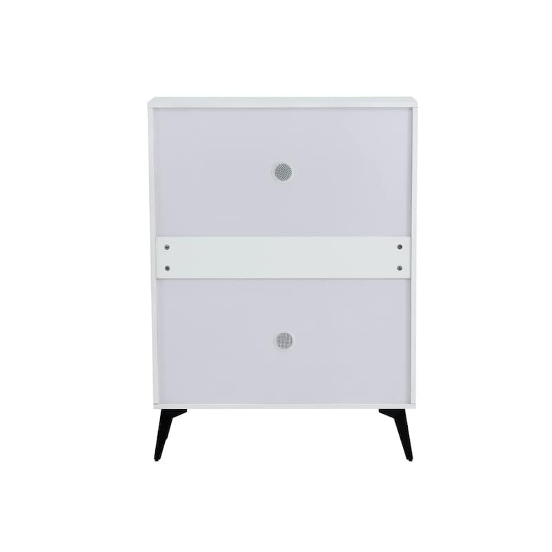 31.49 in.W MDF Shoe Storage Cabinet with Metal Leg and 1 Drawer - 4-Tier