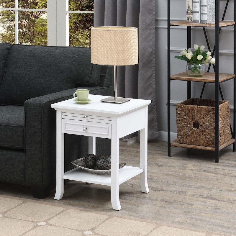 Classic Charm End Table with Drawer - Living Room Accent Table, Storage Side Table, 18x24x18 - 24