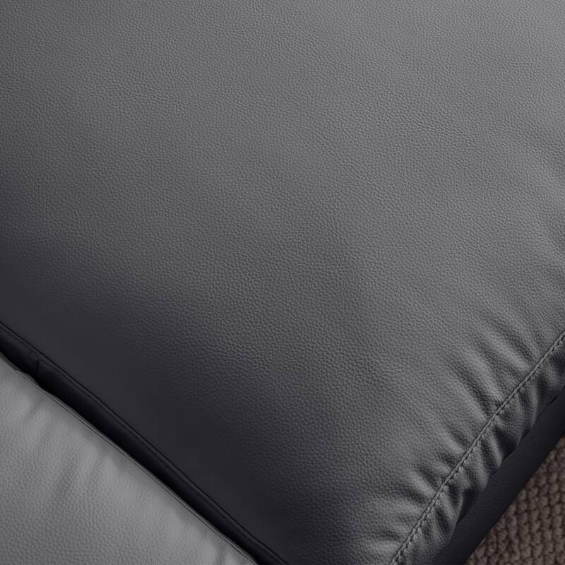 81" Modern L-Shaped Reversible Chaise Lounge Sofa in Dark Grey Technical Leather