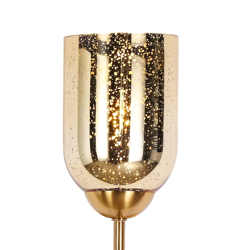 Modern Gold 1-Light Wall Sconces Glam Seeded Glass Vanity Lights - L 15.7" x W 4.7" x E 6.2"