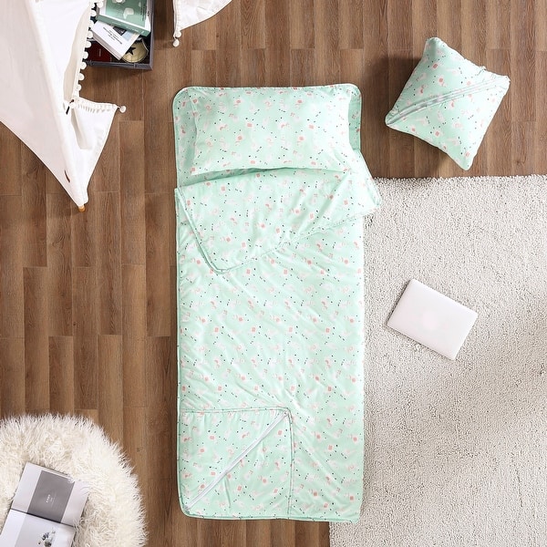 slide 2 of 6, Brielle Home Foldable Llama Printed Nap Mat with Attached Pillow Llamas