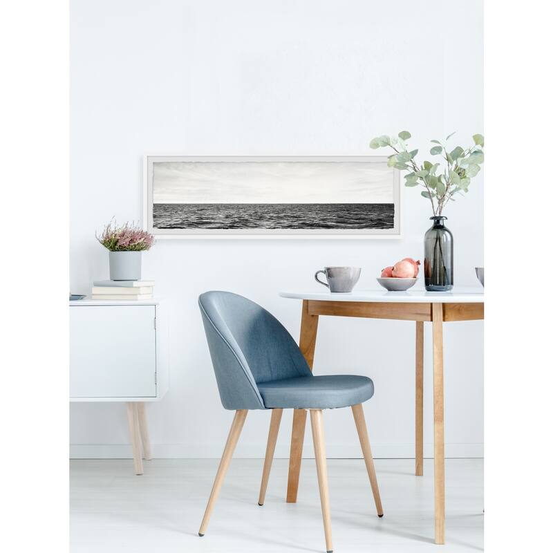 Coastal Wall Art Print - Black White Ocean Photography - Framed Home Decor